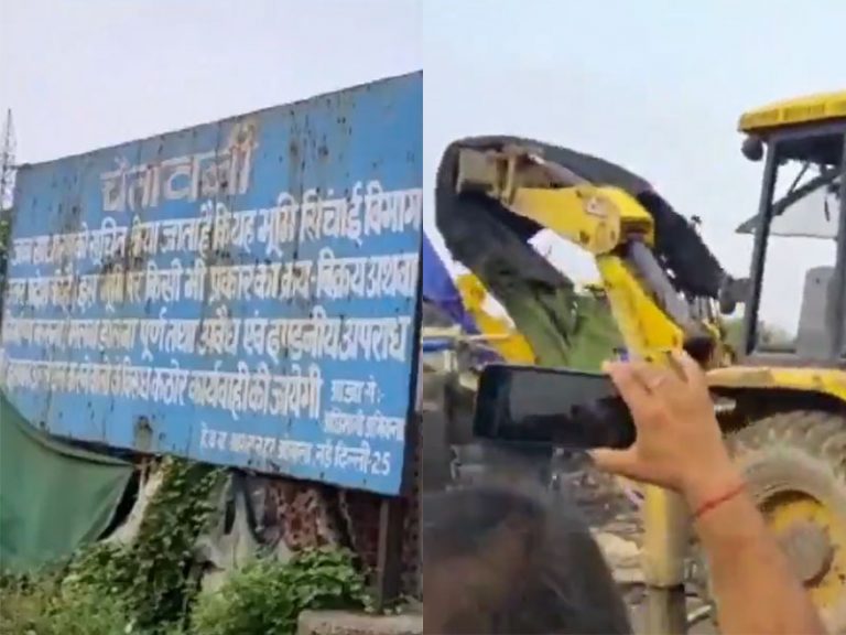 UP Govt does it again, bulldozes and frees land from illegal encroachment by Rohingyas in Delhi. Watch