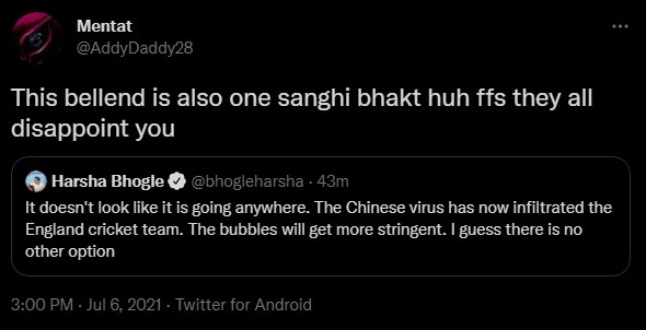 Harsha Bhogle calls Covid-19 'Chinese virus'