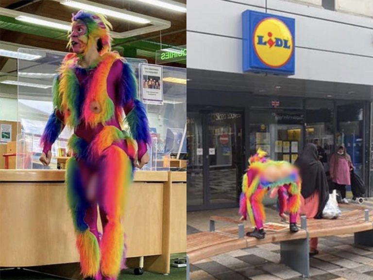 London: Library brings a performer in monkey costume with hanging genitalia, exposed buttocks, says it was to ‘encourage kids to read’