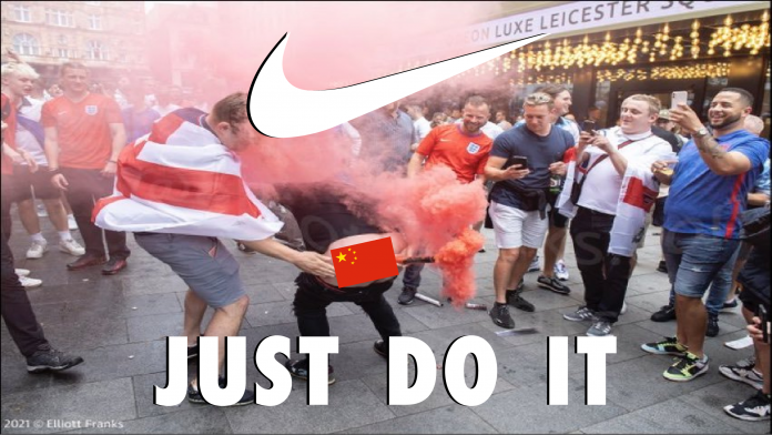 Inspired by China's gold medal demand for human rights, English fan who inserted flare inside anus demands gallantry award for bravery