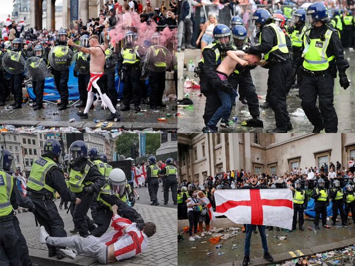 England soccer fans create ruckus in London after Euro 2020 final loss