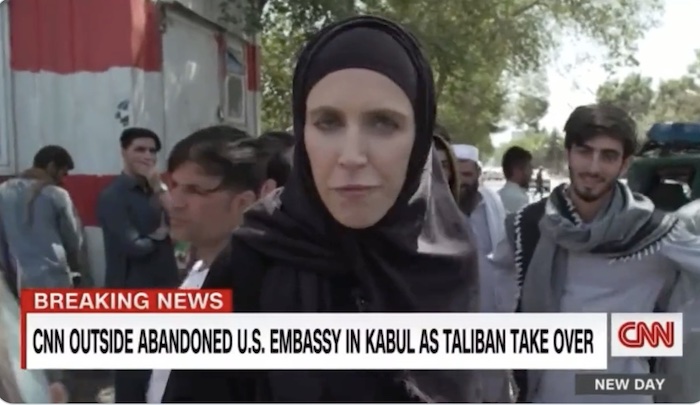 Hijab wearing CNN reporter describes Taliban terrorists chanting ‘Death to America’ as ‘friendly’