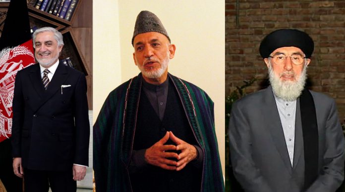 Abdullah Abdullah, Hamid Karzai, Gulbuddin Hekmatyar