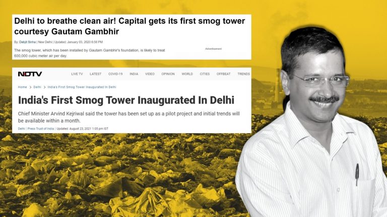 Delhi Chief Minister Arvind Kejriwal ‘inaugurates’ Delhi’s ‘first smog tower’, except, it may not be the first