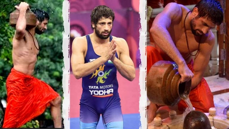 Olympic medalist Ravi Dahiya performs Jalabhishek at Shiva temple after his wish of winning a medal at Olympics gets fulfilled