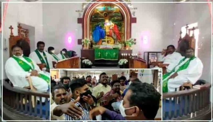 Andhra Pradesh: Supporters of two pastors clash, flung chairs at each other