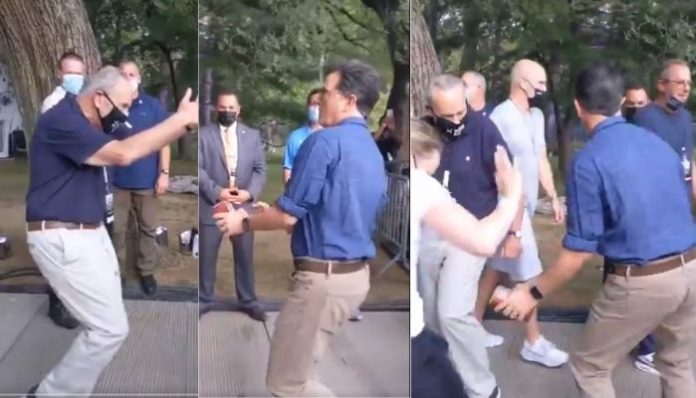 USA's Senate Majority Leader criticised for dancing around with late night comedian in public as trapped Americans in Afghanistan get beaten by Taliban