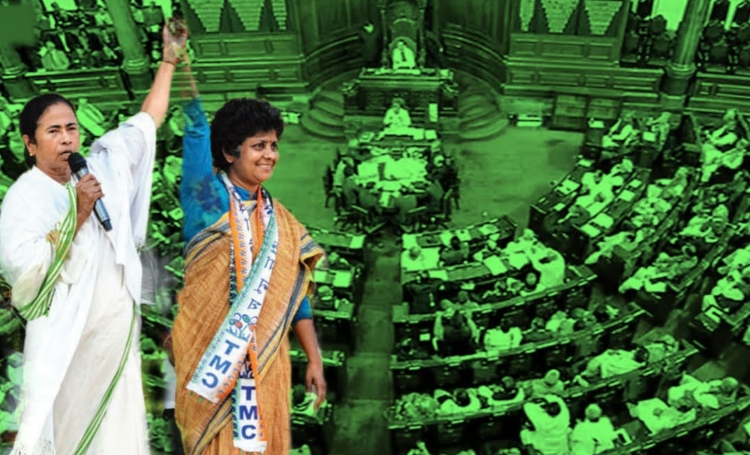Suspended for day, TMC MP Arpita Ghosh breaks glass door trying to forcefully enter Rajya Sabha, injures security officer