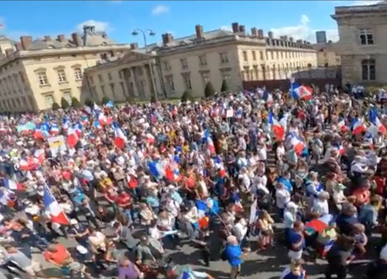 Widespread protests across London and Paris as demonstrators take to streets against compulsory vaccine mandates and health passes