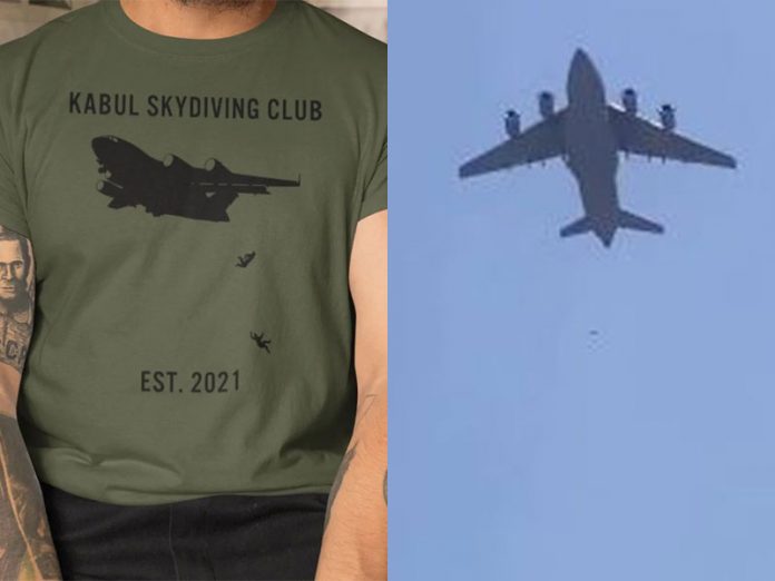Afghan falling from plane tshirt