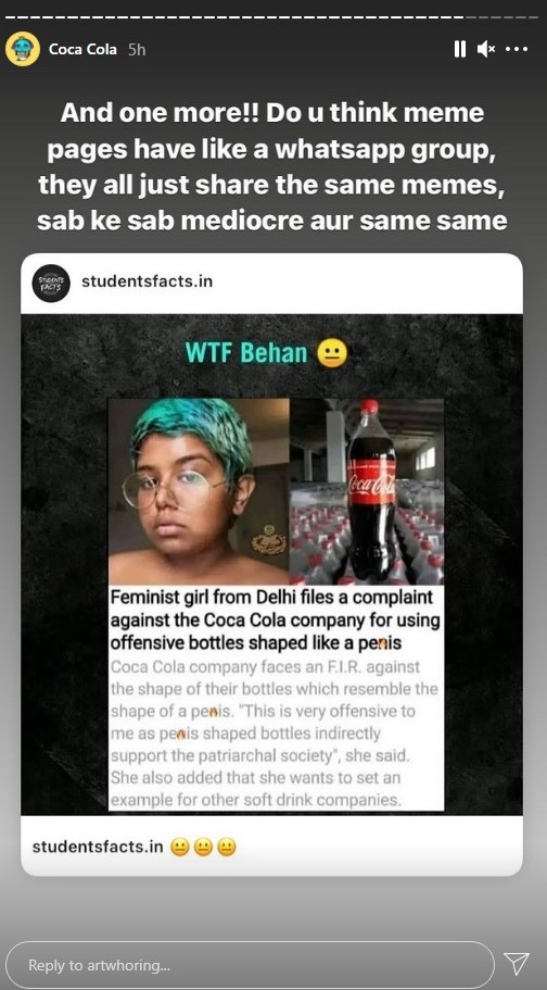 Feminist girl from Delhi really filed a complaint against Coca Cola over its 'penis-shaped' bottles? Priyanka Paul denies