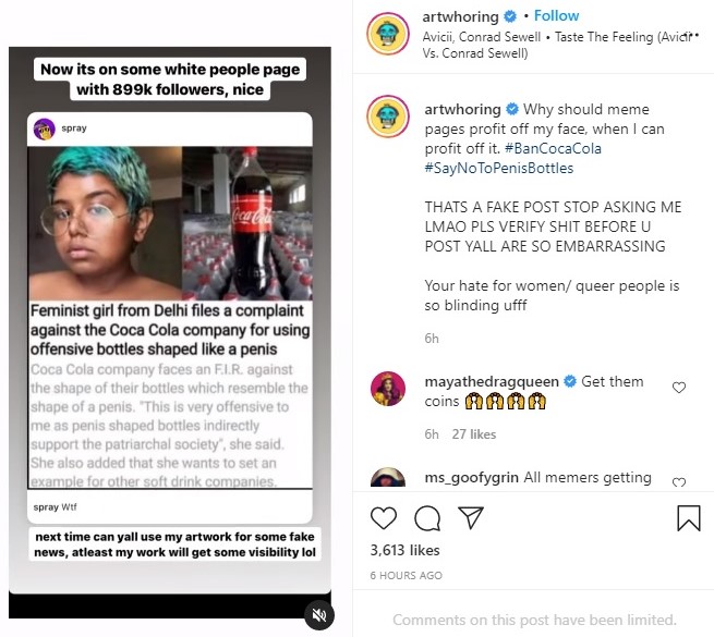 Feminist girl from Delhi really filed a complaint against Coca Cola over its 'penis-shaped' bottles? Priyanka Paul denies