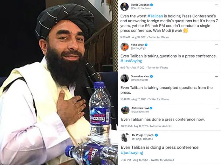 Not satire: In a bid to attack PM Modi, ‘Liberals’ in India hail Islamist group Taliban for ‘holding press conference’