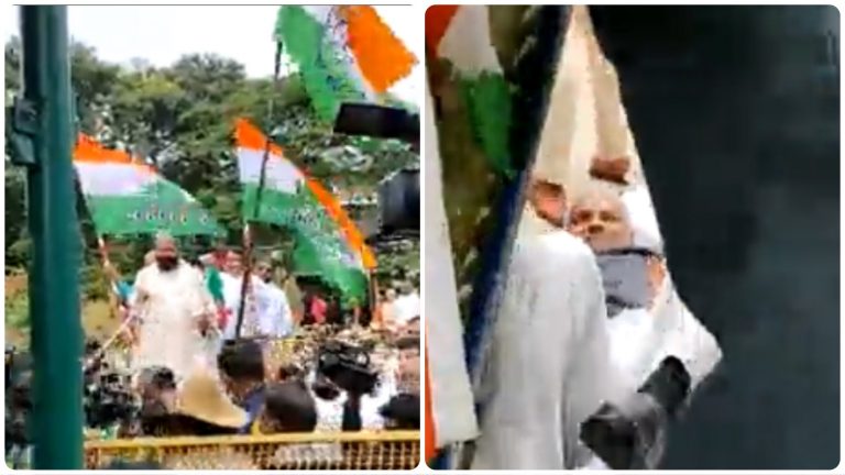 Watch: Two Congress MLAs fall off a bullock cart during their protest march to Karnataka Vidhana Soudha against fuel price