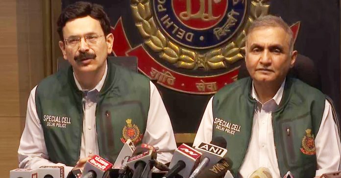 Delhi Police Special Cell address a press conference after busting a terror module