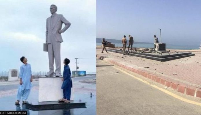 Jinnah statue blown up in Gwadar, Balochistan
