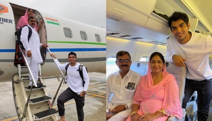 Neeraj Chopra turns dream of his parents, to 'travel in a flight, into reality