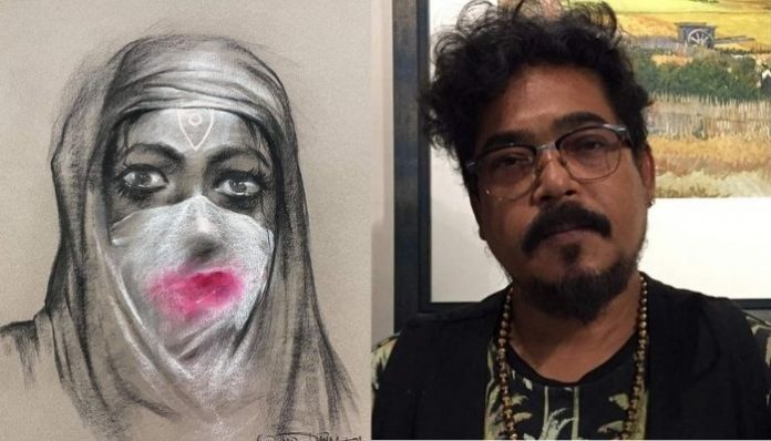 Artist slammed online for portraying Goddess Durga in hijab