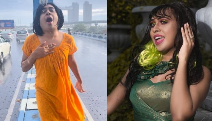 Bengal: Nighty-clad Kolkata crossdresser man dances to ‘UP Bihar’ song on Maa Flyover to mock UP govt’s ad, gets fined