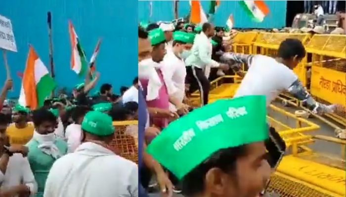 Noida: Bharat Bandh protestors engage in vandalism, break through police barricades