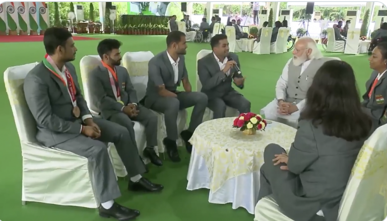 Watch: PM Modi interacts with para athletes who returned from Tokyo Paralympics