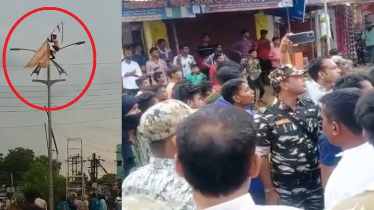 Chhattisgarh: Saffron flag uprooted by Muslim mob, section 144 imposed