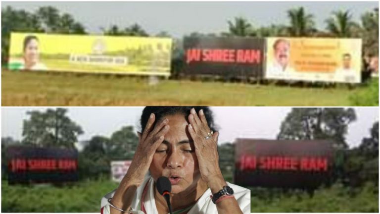 West Bengal CM Mamata Banerjee welcomed to poll-bound Goa with ‘Jai Shri Ram’ slogans and posters