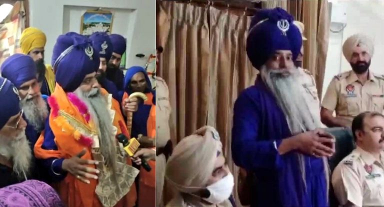 Nihang Sikh accused of killing Lakhbir Singh at Singhu border felicitated with garland of money at Gurudwara in his village, arrested
