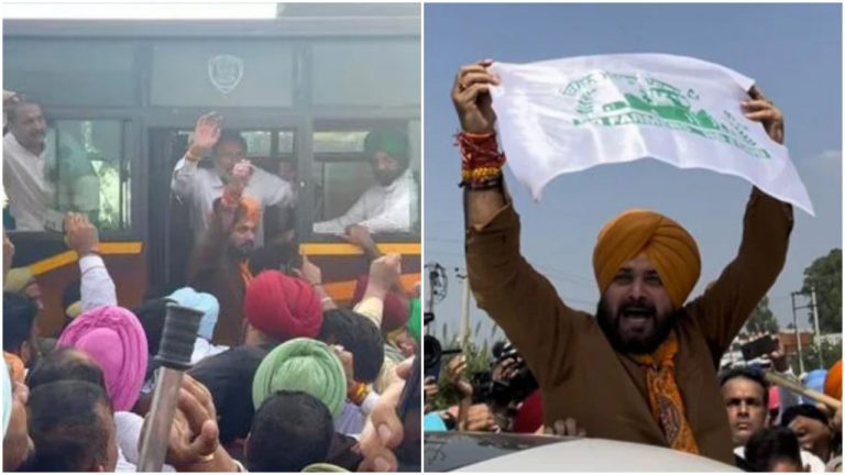 After detaining a Congress team led by Navjot Singh Sidhu, UP police allows them to visit Lakhimpur Kheri under police supervision