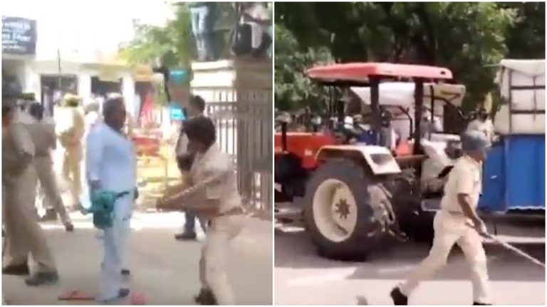 Rajasthan police baton-charge farmers gathered outside District Collectorate’s office demanding procurement of paddy: Watch video