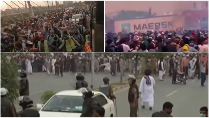 Tehreek--Labbaik supporters clash with Pakistan police