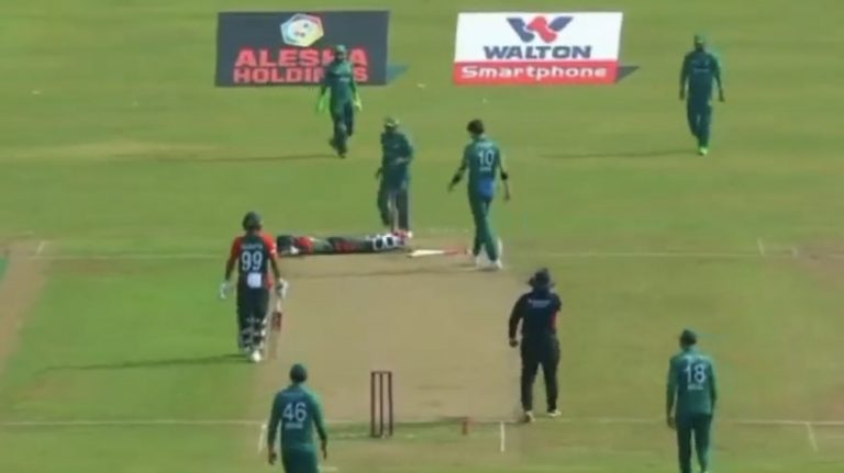 Watch: Pakistan’s Shaheen Shah Afridi deliberately hits Bangladeshi batsman with a throw after being hit for six, injures him