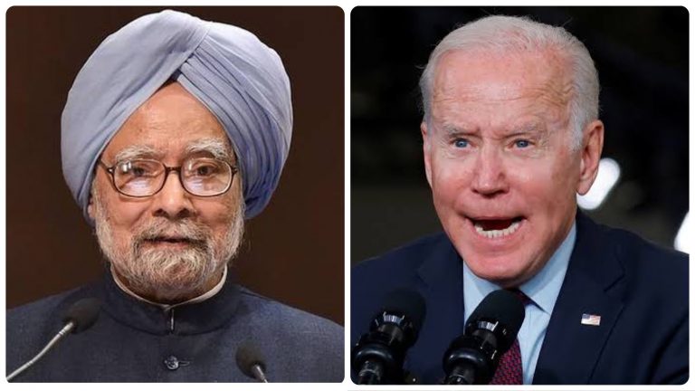 US President Joe Biden has a Dr Manmohan Singh moment, seems to read instructions off the teleprompter during his speech