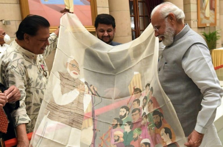 “He presented something to me which I greatly cherish”: PM Modi thanks Padma Shri awardee master weaver Biren Kumar Basak for a special gift