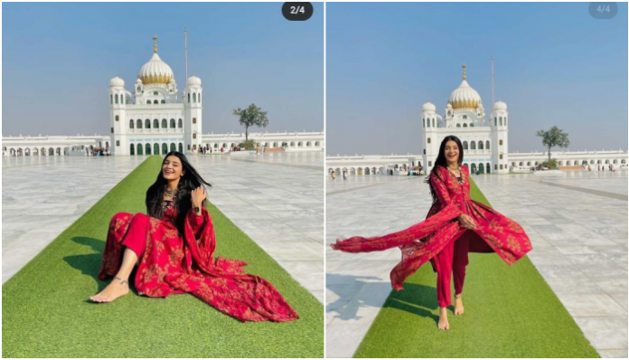 Pakistani model poses for photos at Gurudwara without covering her head, Sikhs outraged