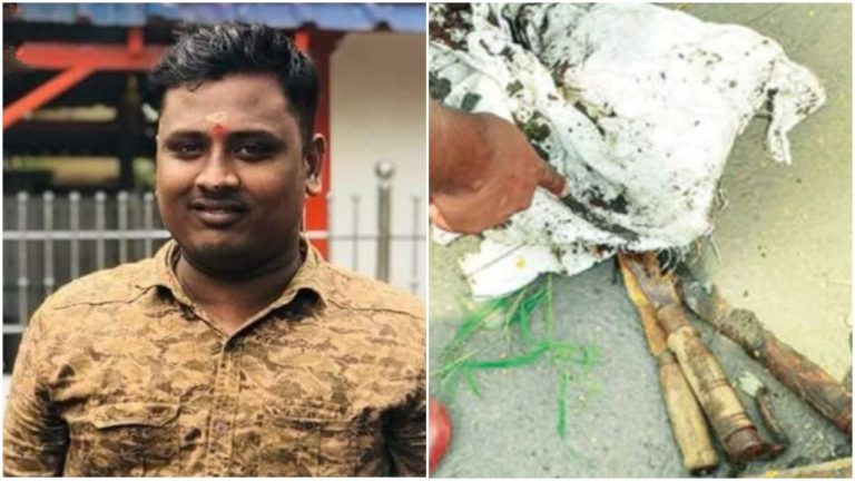 Kerala Police recover four blood-stained swords suspected to be used by SDPI goons to murder RSS activist A Sanjith