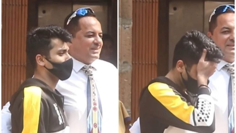 ‘Stop it, Dad’: Drugs case co-accused Arbaaz Merchant gets annoyed at father for asking him to pose for pictures outside NCB office