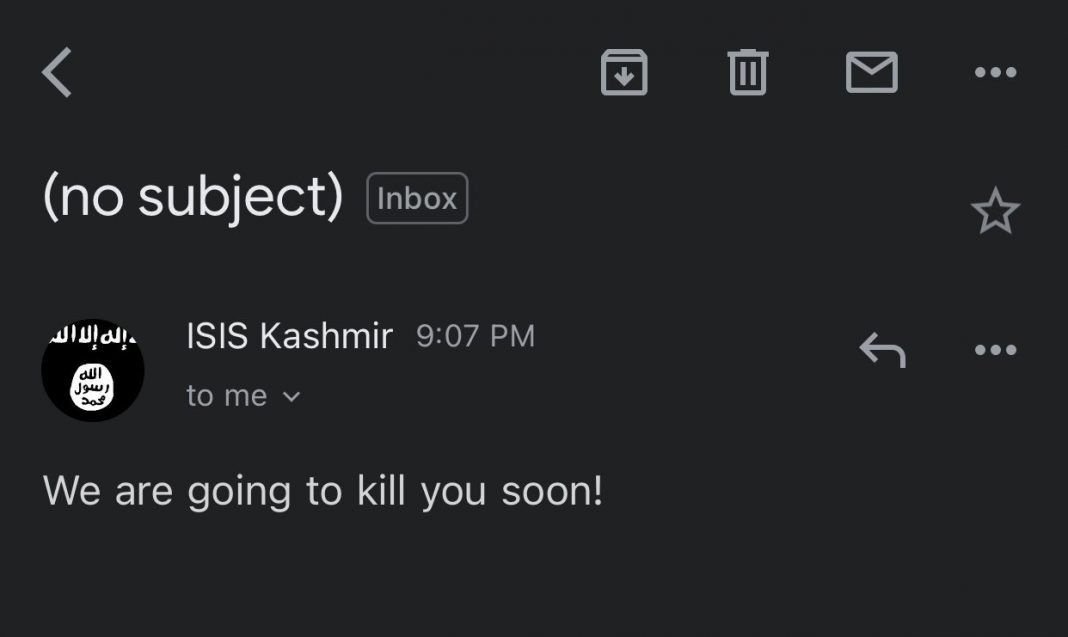 Aditya Raj Kaul receives death threat from ISIS Kashmir