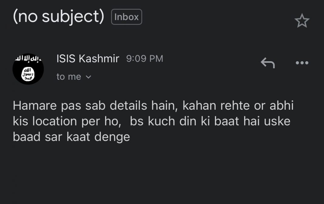 Aditya Raj Kaul receives death threat from ISIS Kashmir