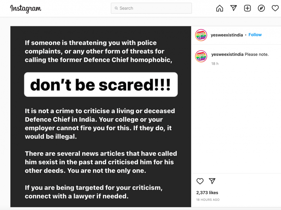 LGBTQ group tells people not to be scared in ridiculing Gen Bipin rawat