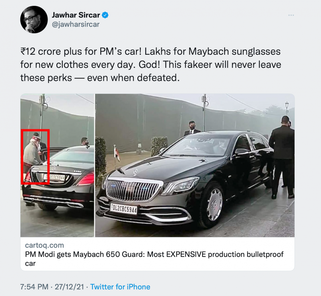 Jawhar Sircar rants against PM Modi's new Rs 12 crore armoured car