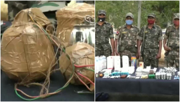 Cache of explosives including Tiffin bombs recovered from Malkangiri in Odisha, after similar recoveries in Punjab, Delhi and Srinagar