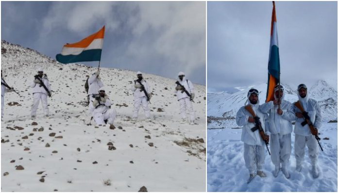 Indian soldiers celebrate 73rd Republic Day