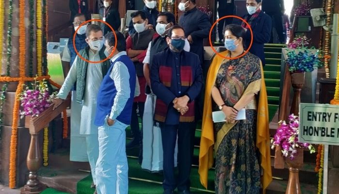 ‘The past and present of Amethi’: Rahul Gandhi and Smriti Irani exchange a look outside the Parliament, Netizens speculate what it could mean