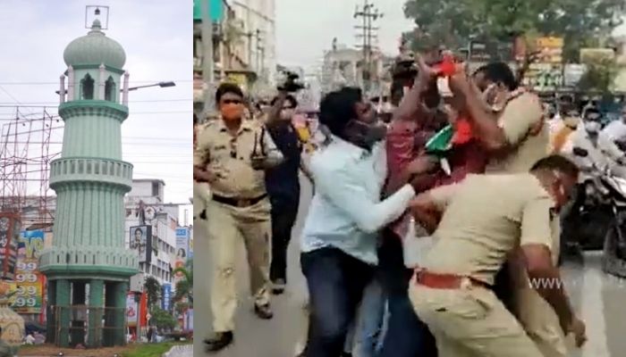 Andhra Pradesh: Hindu Vahini members manhandled, detained by Guntur Police for trying to hoist the Tricolour at ‘Jinnah Circle’