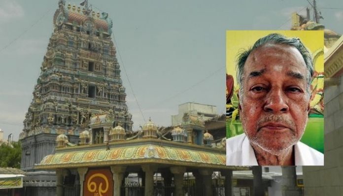 Velayudham, (85), has donated his house to the Kumarakottam Murugan Temple