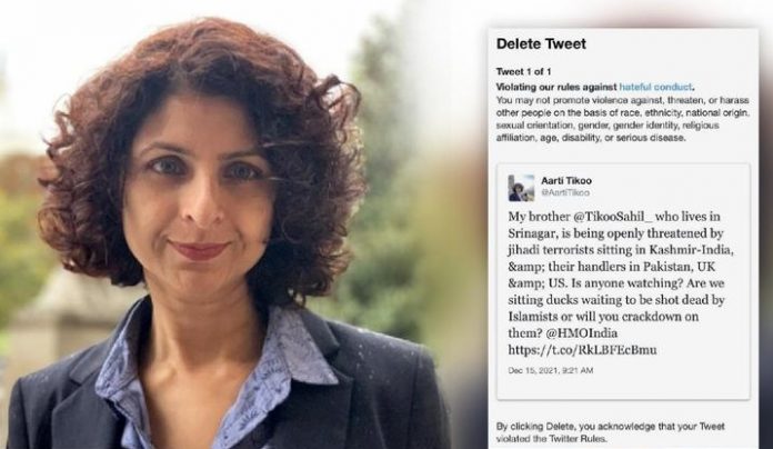 Delhi HC issues notice to Twitter on a petition by journalist Aarti Tikoo