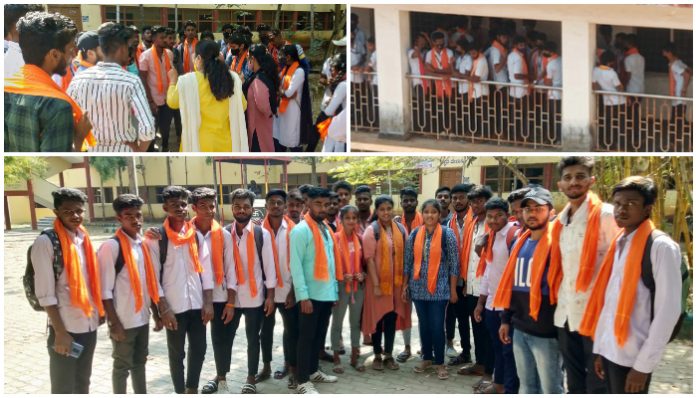 hijab row in Karnataka escalates as boys wear saffron scarfs in protest