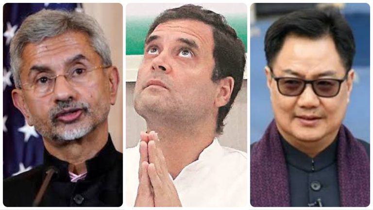EAM Dr S Jaishankar schools Rahul Gandhi with history lessons, Law Minister Kiren Rijiju condemns him for his remarks on the judiciary, EC