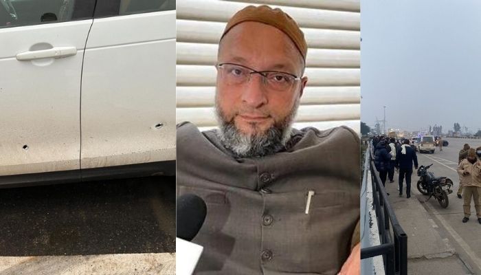Asaduddin Owaisi’s tyre gets punctured triggering security scare, says bullets were fired at his car in Meerut